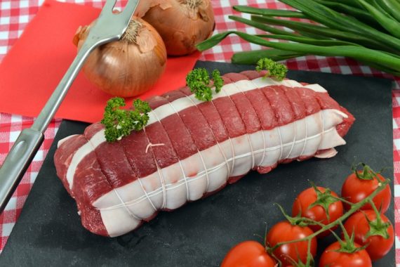 Roti de boeuf bardé