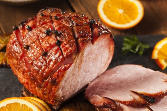 Rôti de porc au jambon