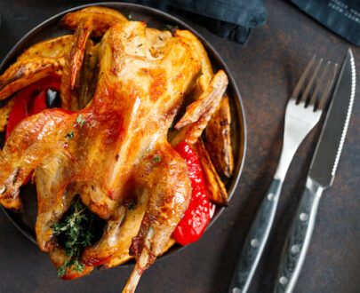 roasted guinea fowl with herbs and olive oil 2021 08 27 09 39 07 utc 405x330 - Pintade