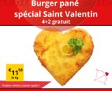 Burger pané spécial Saint Valentin